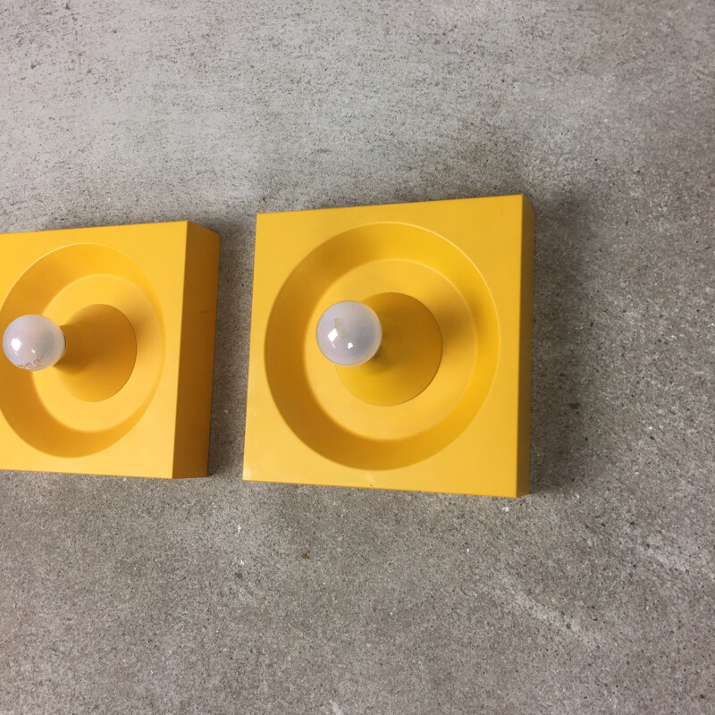 Pair of metal wall light by Klaus Hempel for Kaiser Leuchten - 1970s