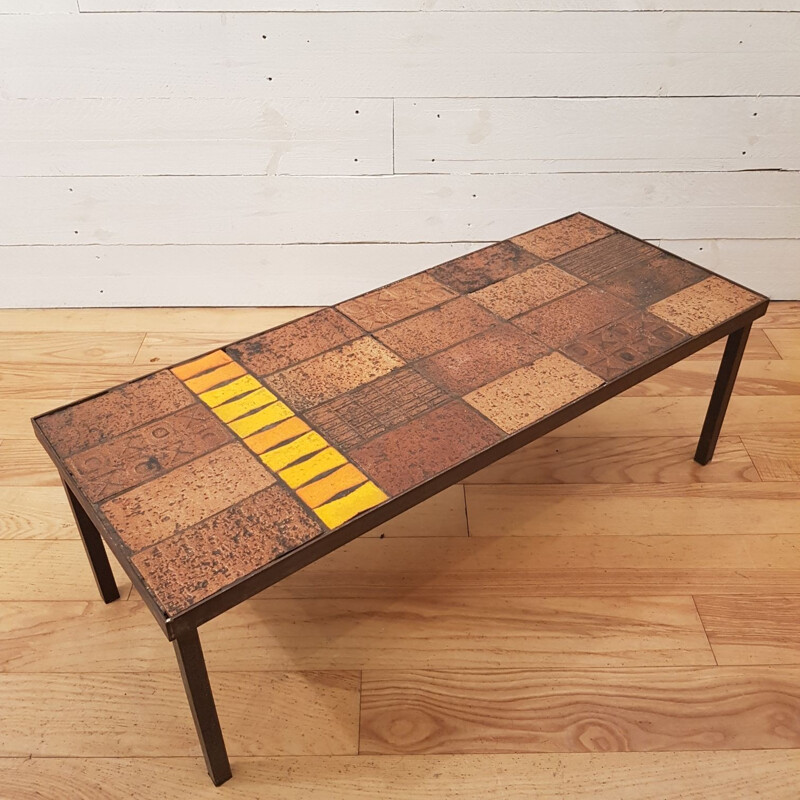 French vintage ceramic coffee table - 1960s