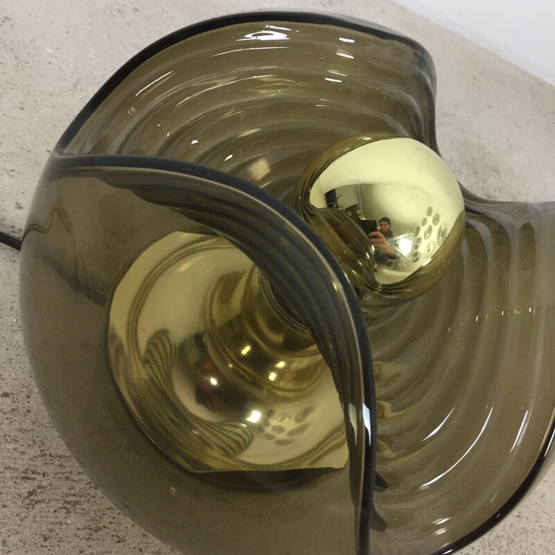 Original glass desk light "WAVE" by Koch and Lowy for Peill & Putzler - 1970s