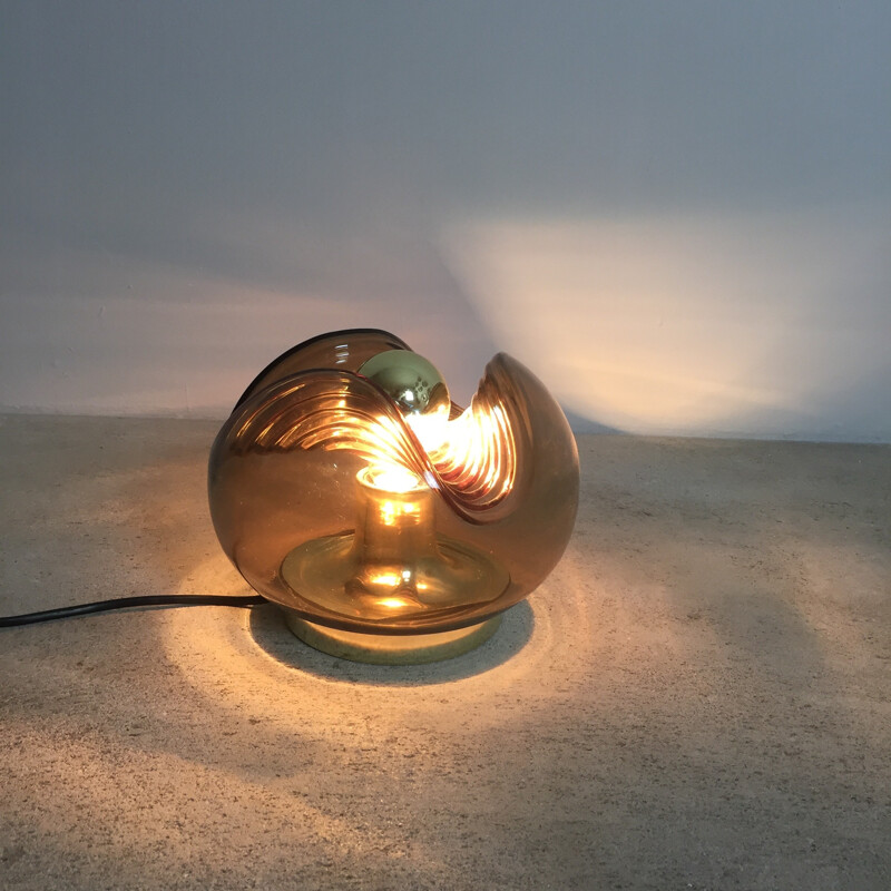 Original glass desk light "WAVE" by Koch and Lowy for Peill & Putzler - 1970s