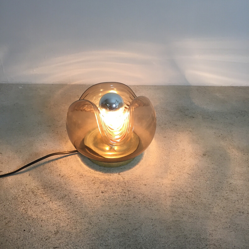 Original glass desk light "WAVE" by Koch and Lowy for Peill & Putzler - 1970s