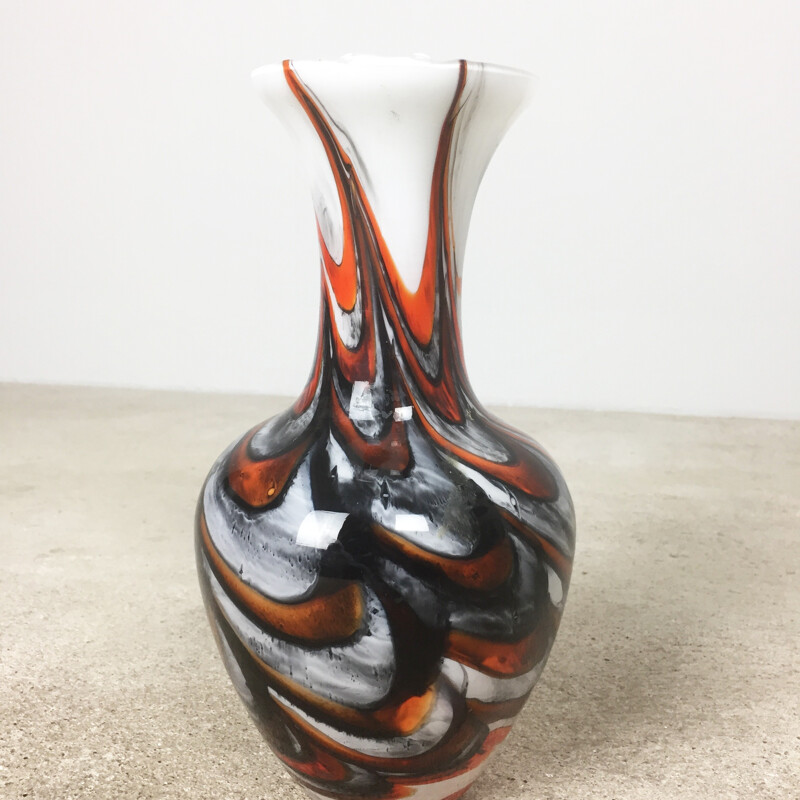 Vintage vase by Opaline Florence for Carlo Moretti - 1970s