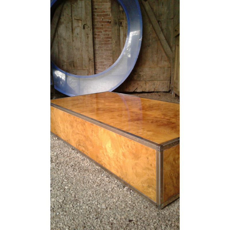 Coffee table in elm burl - 1970s