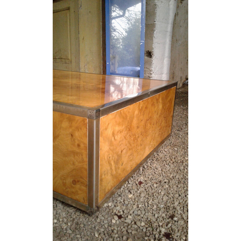 Coffee table in elm burl - 1970s