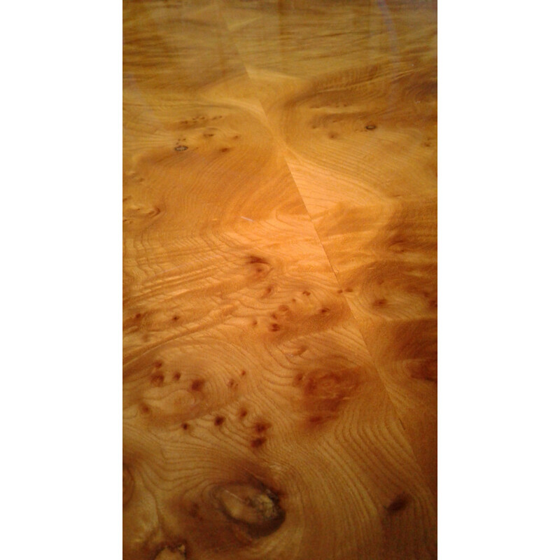 Coffee table in elm burl - 1970s