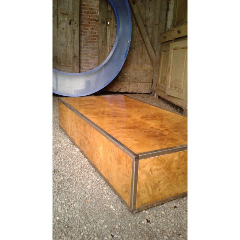 Coffee table in elm burl - 1970s