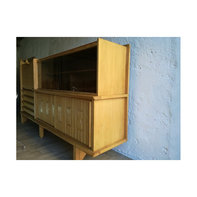 Oak sideboard by Guillerme and Chambron - 1960s