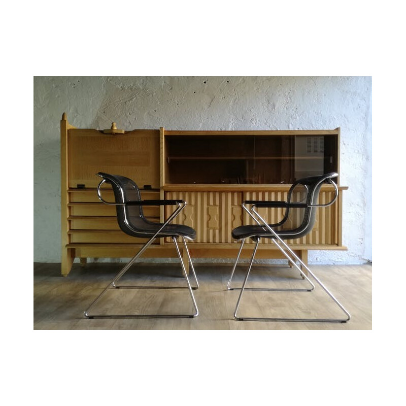 Oak sideboard by Guillerme and Chambron - 1960s