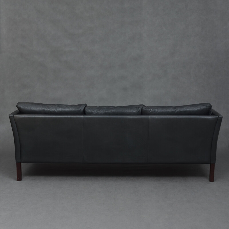 Stouby black leather sofa - 1970s