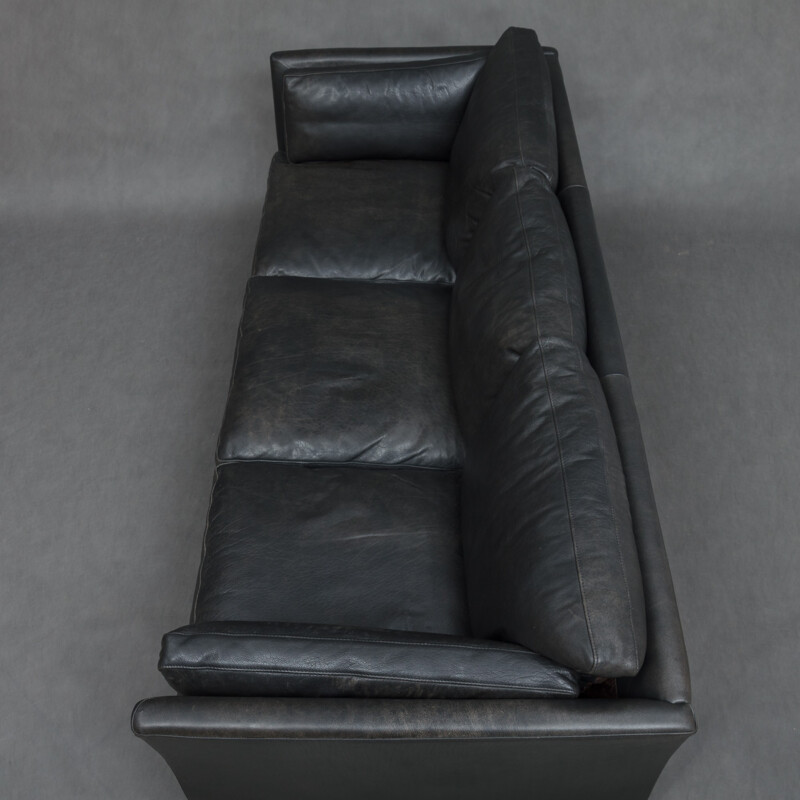 Canapé en cuir noir par Stouby - 1970