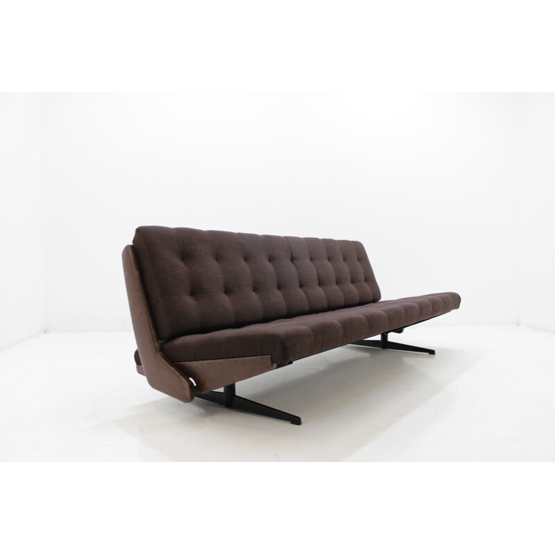 Vintage brown design folding sofa - 1970s