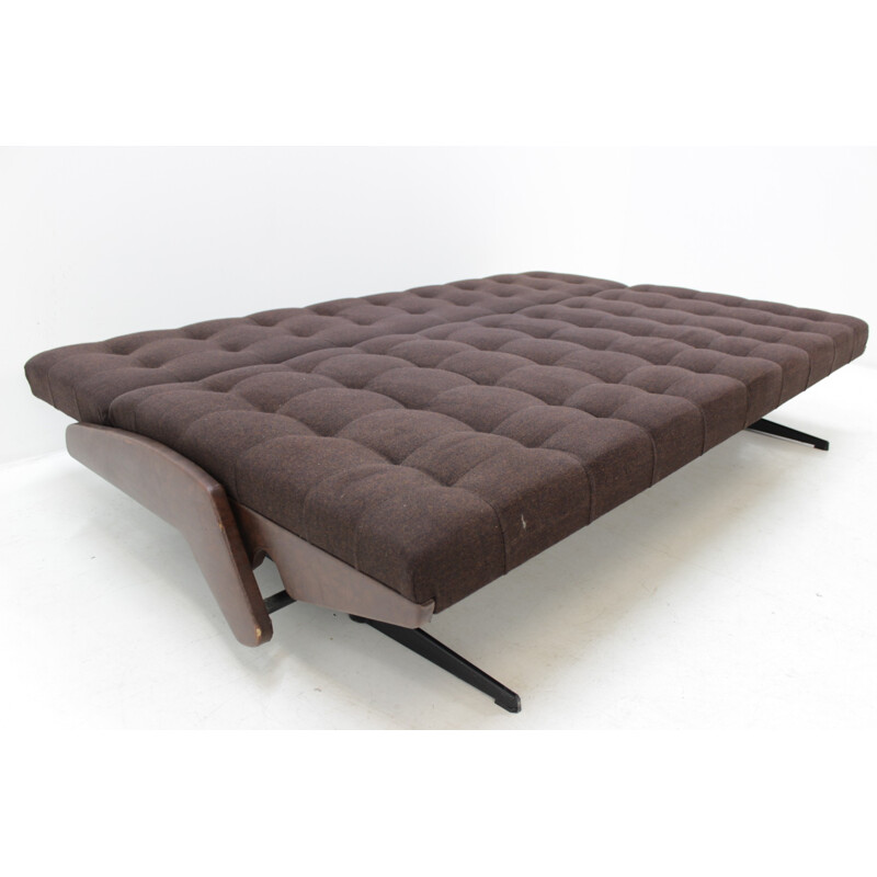 Vintage brown design folding sofa - 1970s