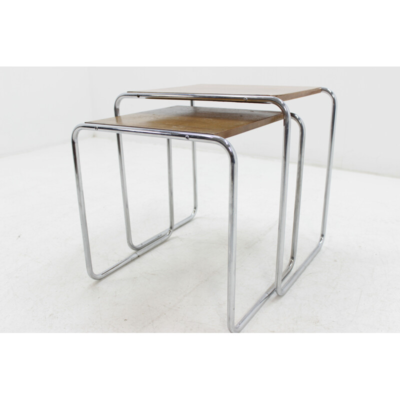 Chrome Bauhaus tables by Marcel Breuer - 1930s