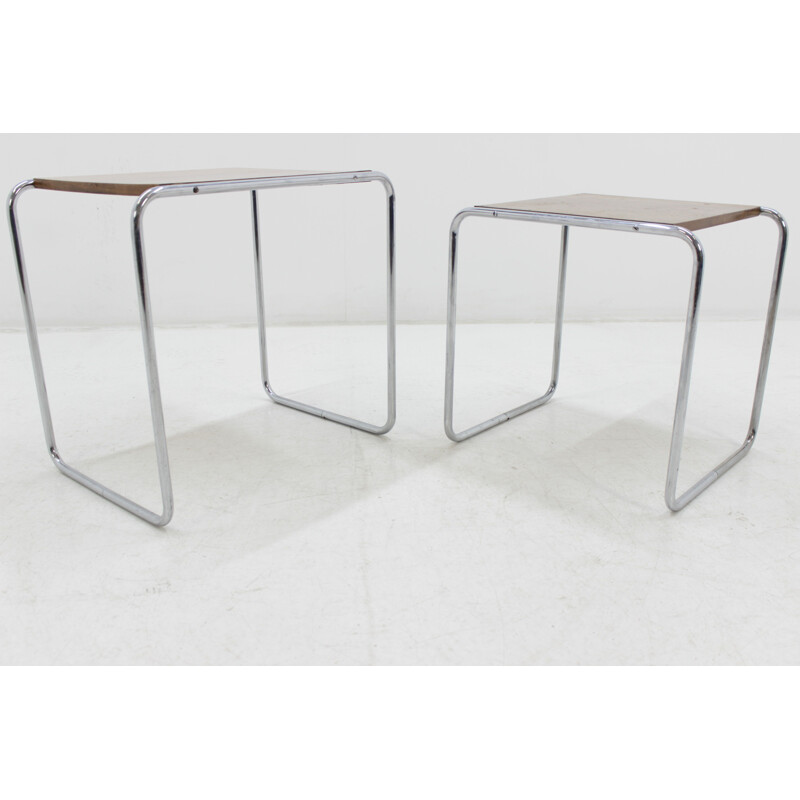 Chrome Bauhaus tables by Marcel Breuer - 1930s