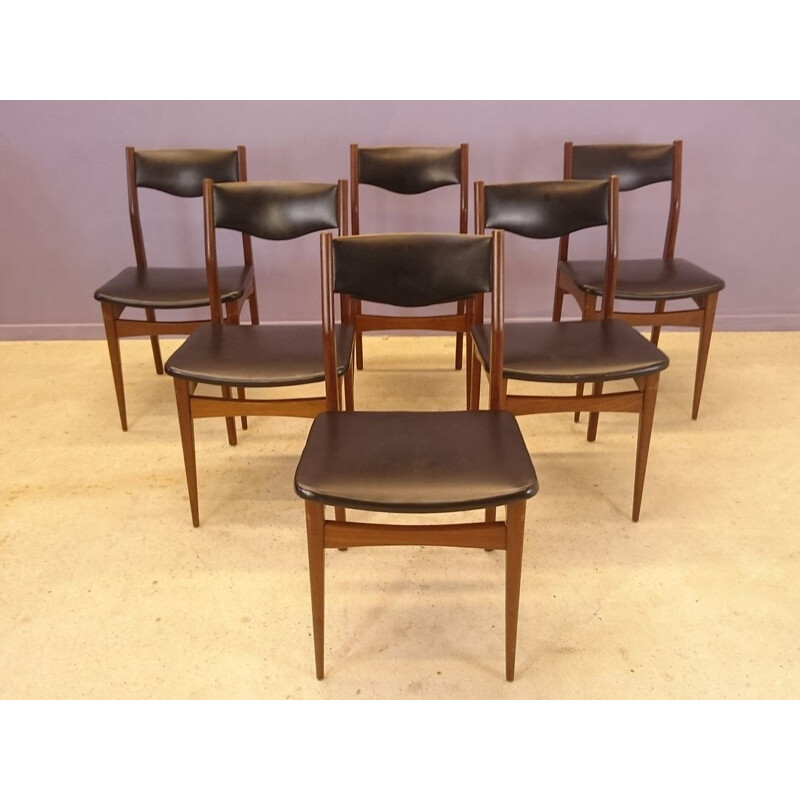 Suite of 6 Scandinavian chairs - 1950s