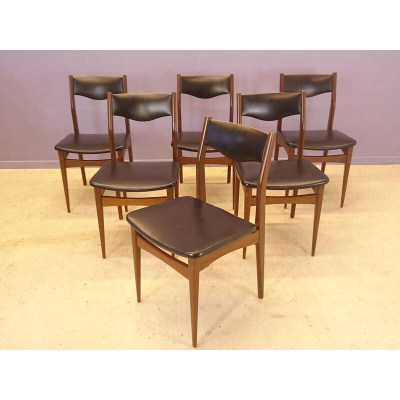 Suite of 6 Scandinavian chairs - 1950s