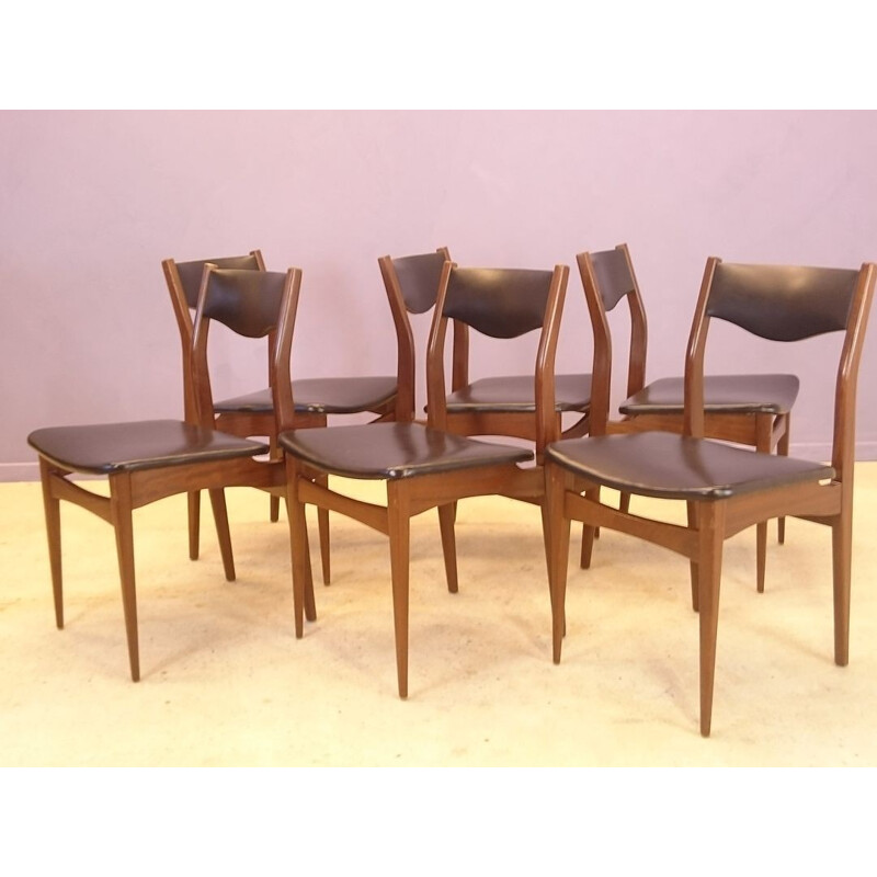 Suite of 6 Scandinavian chairs - 1950s