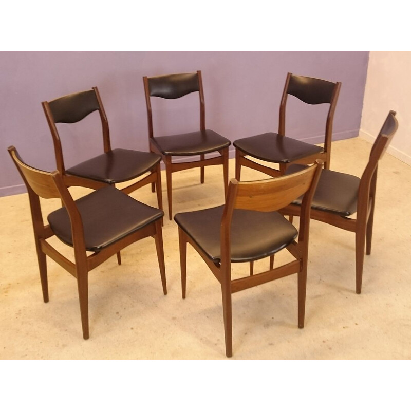 Suite of 6 Scandinavian chairs - 1950s