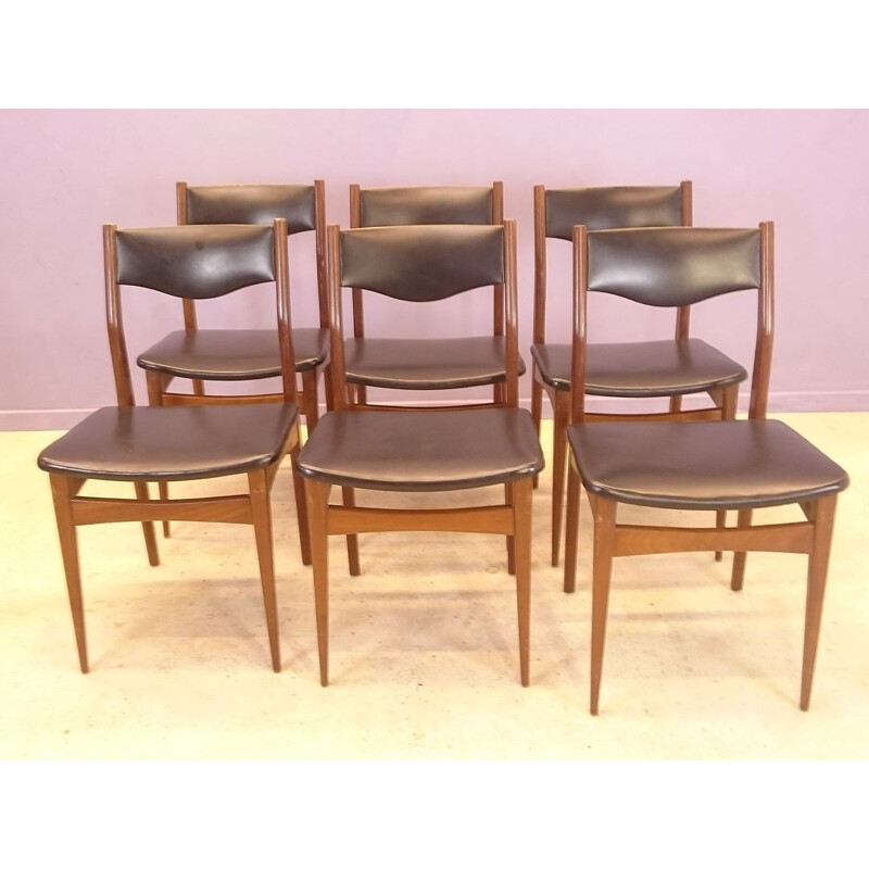 Suite of 6 Scandinavian chairs - 1950s