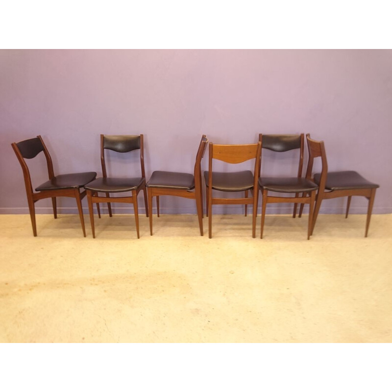 Suite of 6 Scandinavian chairs - 1950s