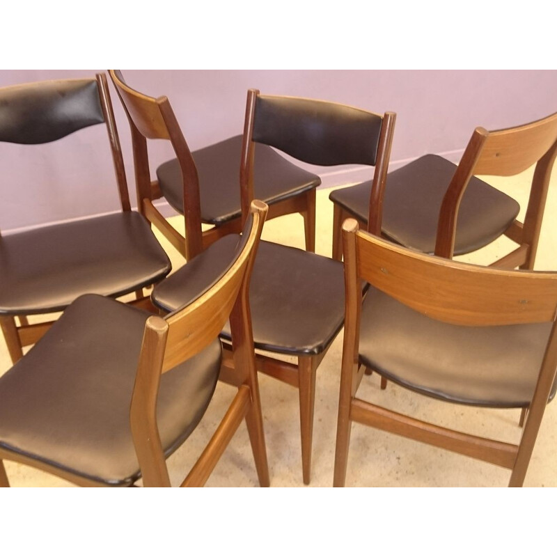 Suite of 6 Scandinavian chairs - 1950s