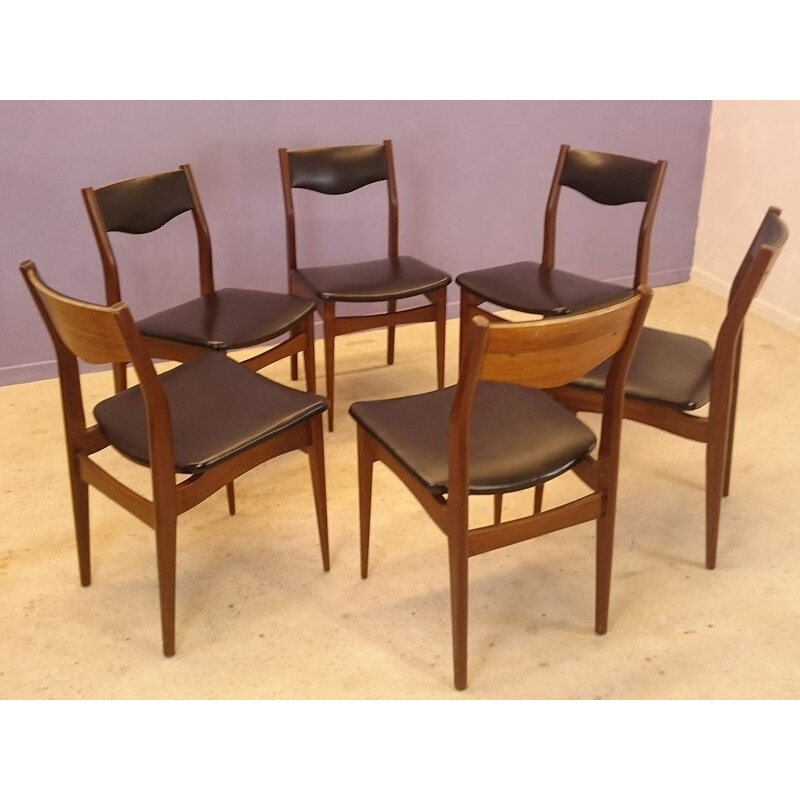 Suite of 6 Scandinavian chairs - 1950s