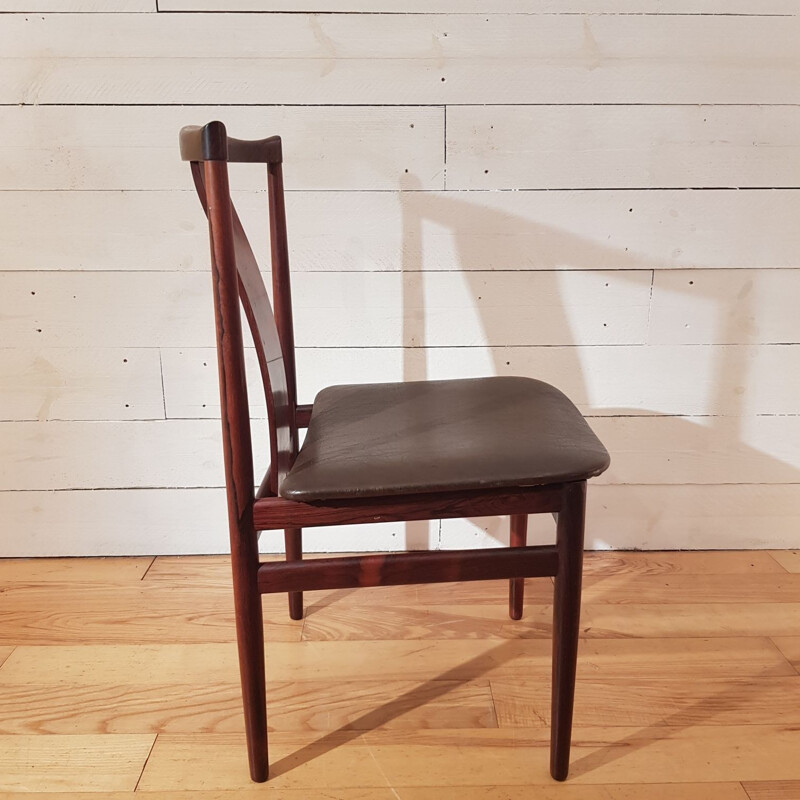 Suite de 4 chaises danoises en palissandre de Rio - 1960