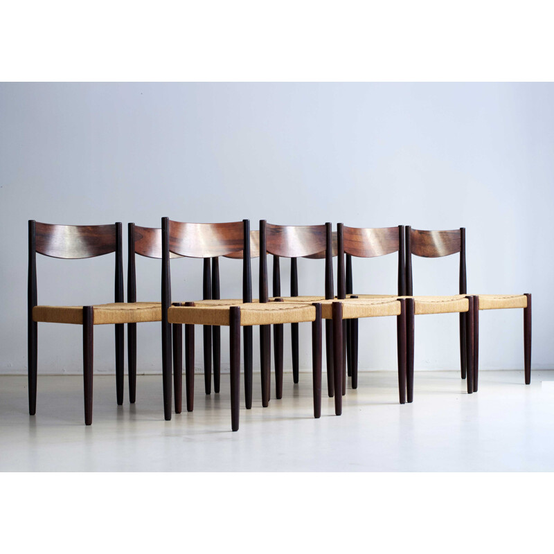 Set of 8 Scandinavian Chairs by Poul Volther - 1960s