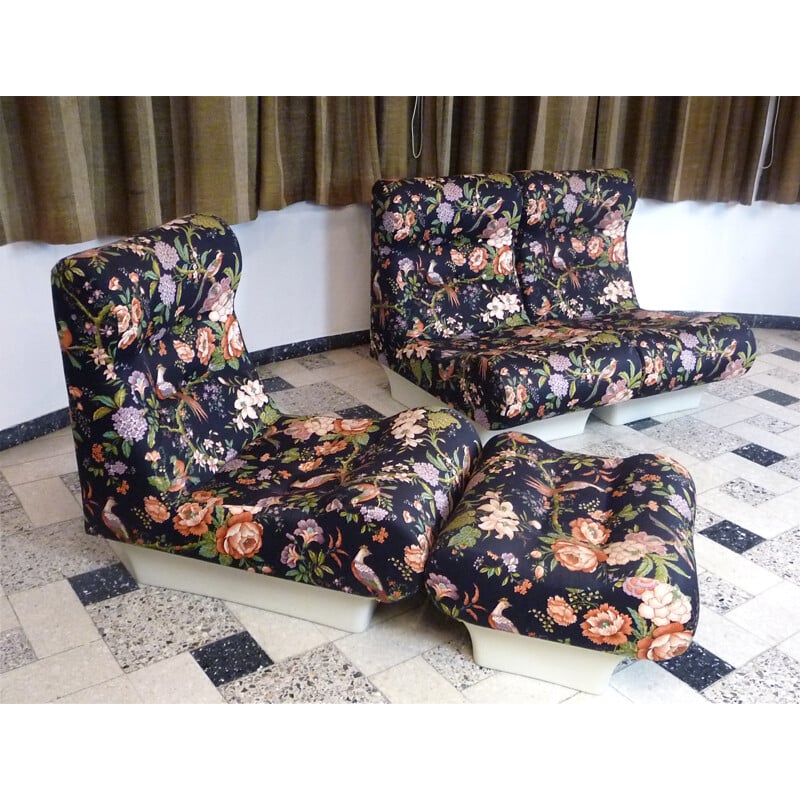 Lot de 3 fauteuils et Ottoman par Otto Zapf pour Zapf Production - 1960