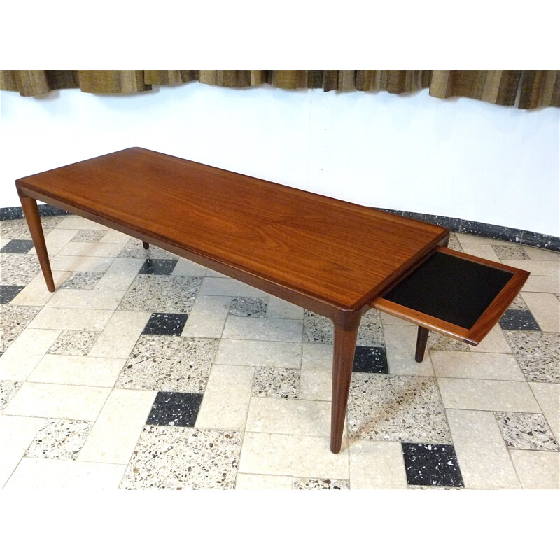 Table Basse en Teck avec Feuille Extensible - 1960