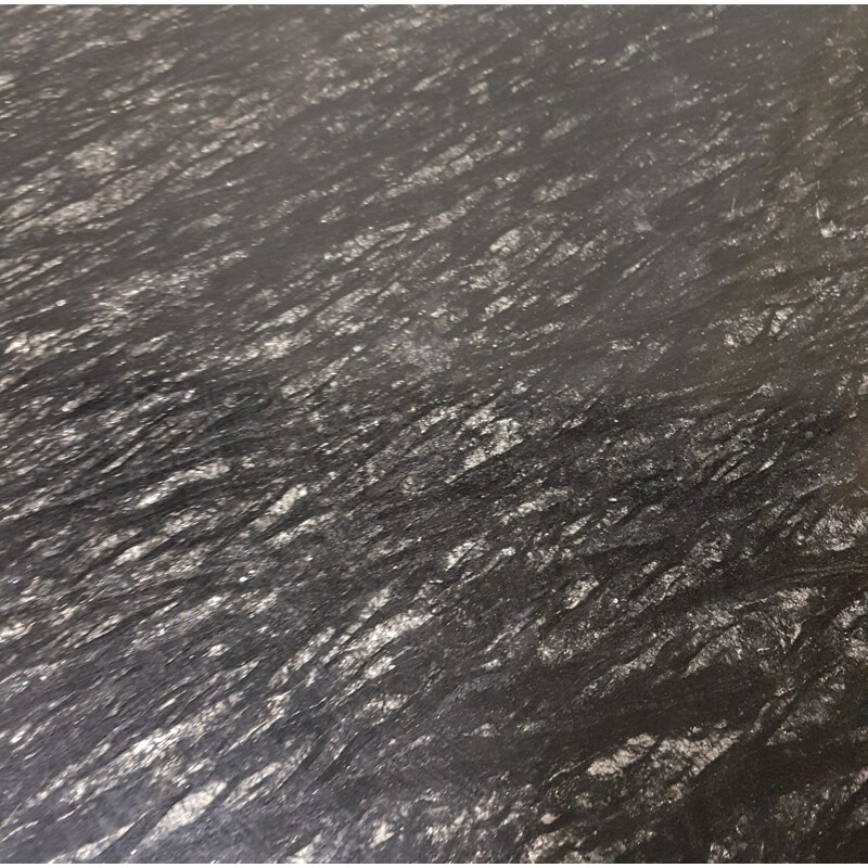 Table ovale en marbre noir vintage - 1980