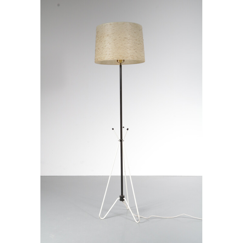 Vintage Dutch floor lamp with black metal - 1950s