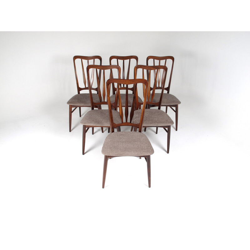 Set of 6 by Niels Koefoed chairs - 1960s