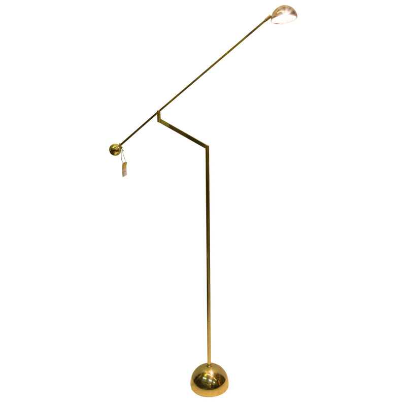 Lampe standard en laiton équilibrée en poids - 1970