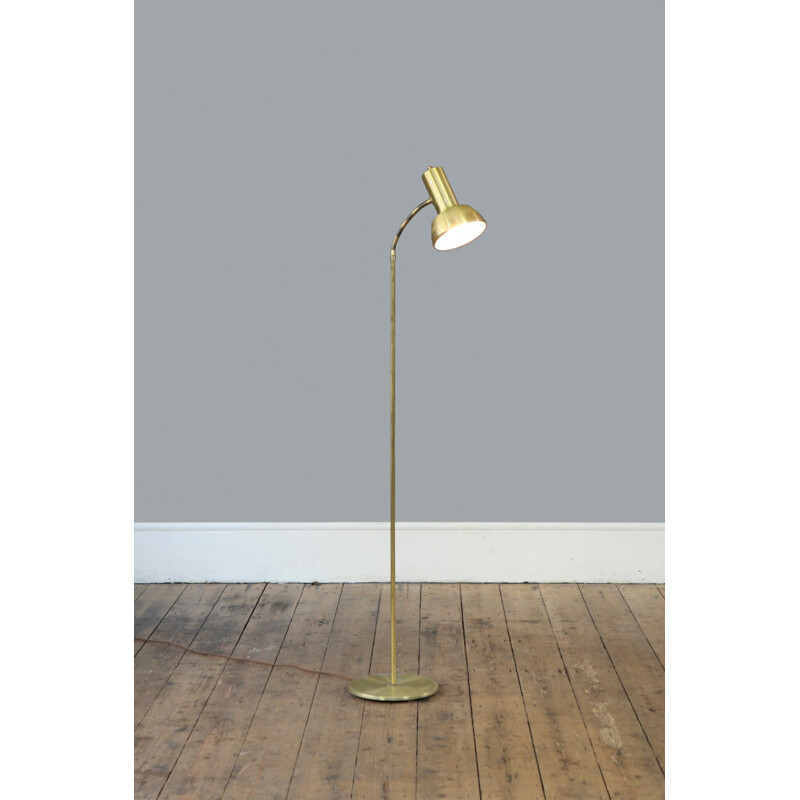 Danish Mid Century Brass Floor Lamp - 1950s