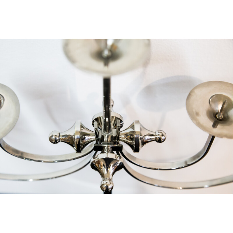 Nickel plated five-arm candelabra - 1960s