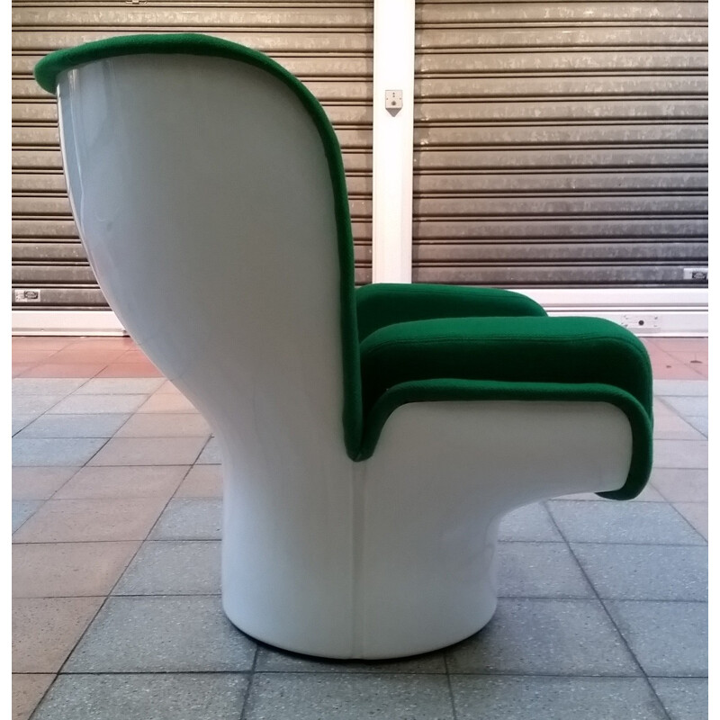 Green fabric armchair "Elda" by Joe Colombo - 1970s