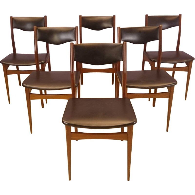 Suite of 6 Scandinavian chairs - 1950s