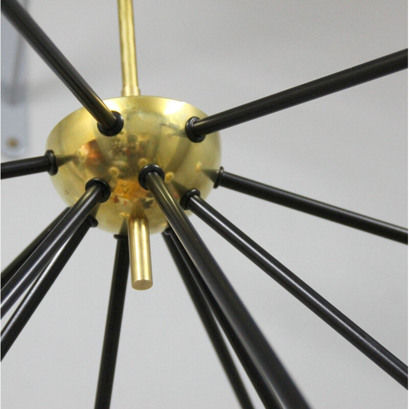 Vintage chandelier of gold metal - 1960s