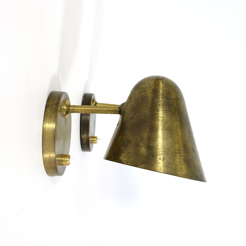 Pair of brass wall lamps - 1950s