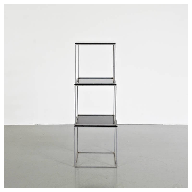 Vintage chrome-plated steel nesting tables PK71 by Poul Kjaerholm for E. Kold Christensen, 1960