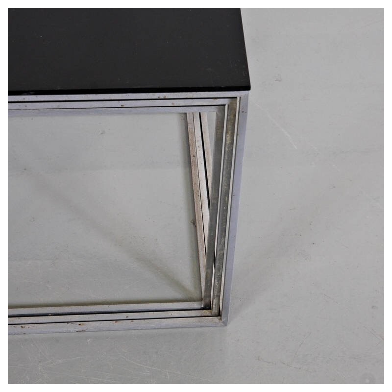 Vintage chrome-plated steel nesting tables PK71 by Poul Kjaerholm for E. Kold Christensen, 1960