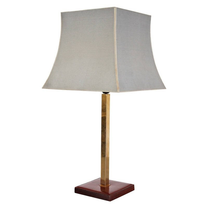 Lampe de table en cuir par Delvaux - 1960