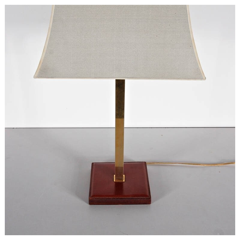 Lampe de table en cuir par Delvaux - 1960