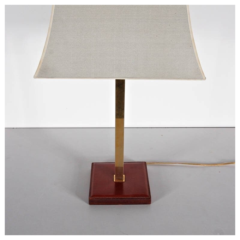 Leather table lamp by Delvaux - 1960s