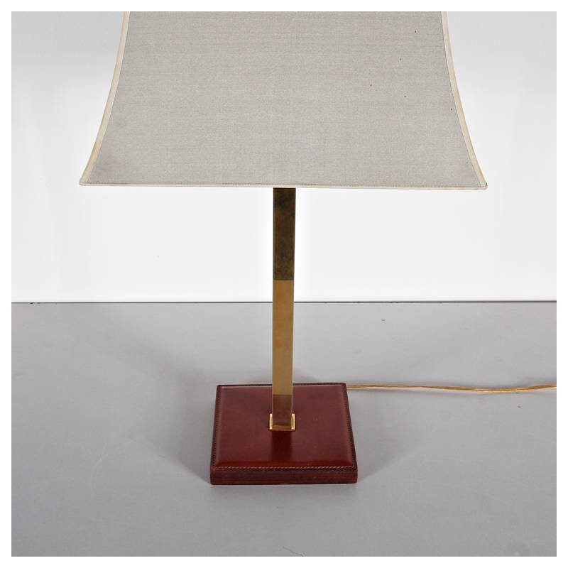 Lederen tafellamp van Delvaux - 1960