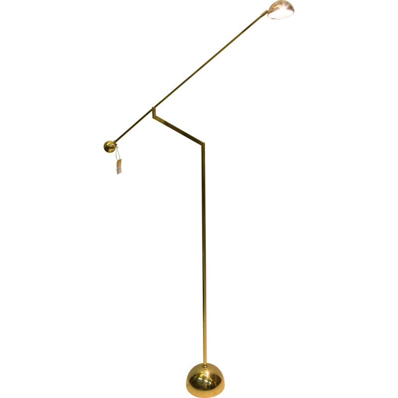 Lampe standard en laiton équilibrée en poids - 1970