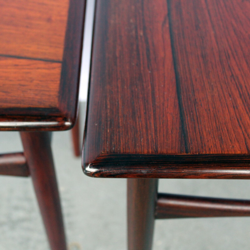 Pair of vintage rosewood side tables - 1950s