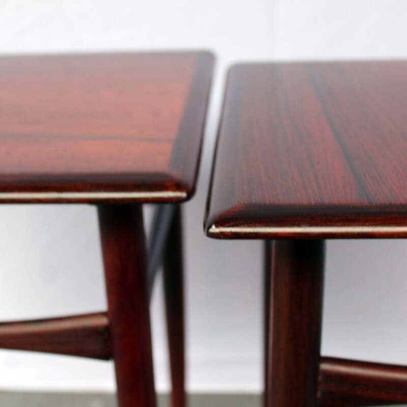 Pair of vintage rosewood side tables - 1950s