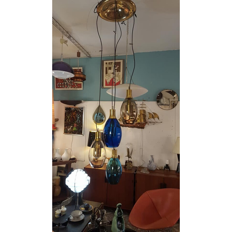 Large Stilnovo Cascading Chandelier - 1950s